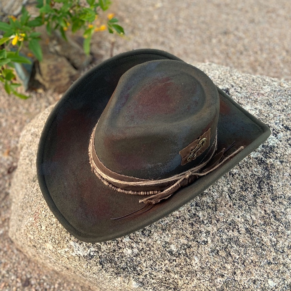 Western Cowboy Hat ADJUSTABLE SIZING Rustic Green⭐️NWT Festival "The GEORGIA" - Picture 5 of 14